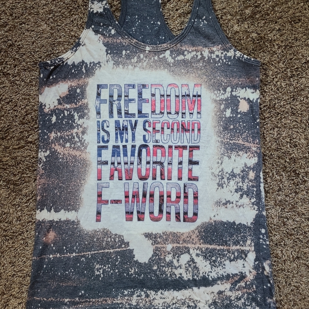 Womens bleached racerback size medium